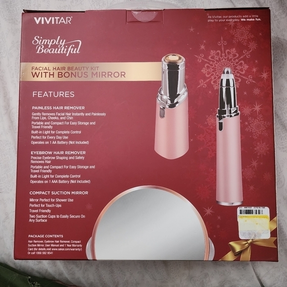 NIB VIVITAR Face Essentials Gift Set Painless Hair Eyebrow Remover Mirror New - Picture 2 of 10